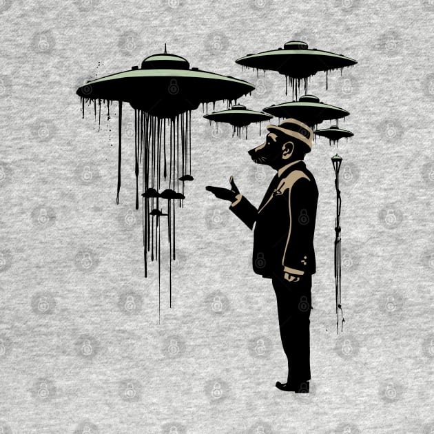 The Dogs in Black: Sci Fi UFO Surrealism by SunGraphicsLab